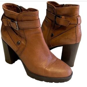 Minelli Cognac Leather Ankle Boots 40
